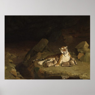 Tiger and Cubs Jean-Leon Gerome 1884 Poster