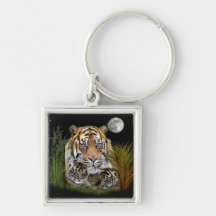 Tiger and Cubs Key Ring