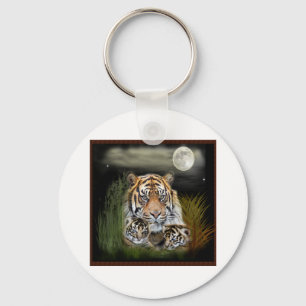 Tiger and cubs key ring