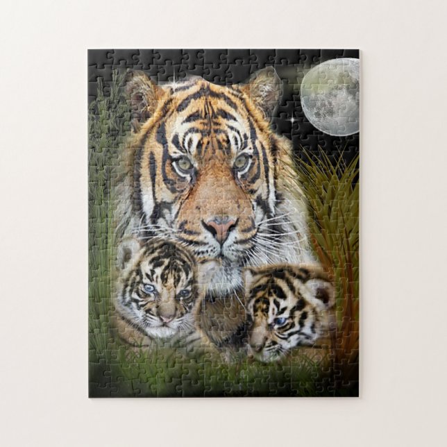 Tiger  and cubs posters jigsaw puzzle (Vertical)