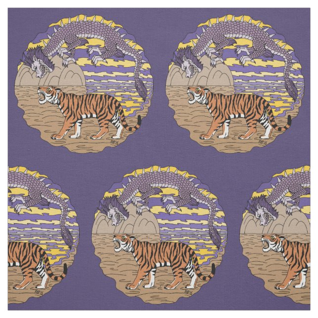 Tiger and Dragon Fabric (Swatch)
