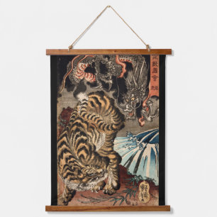 Tiger and Dragon, Kuniyoshi, Ukiyo-e Hanging Tapestry