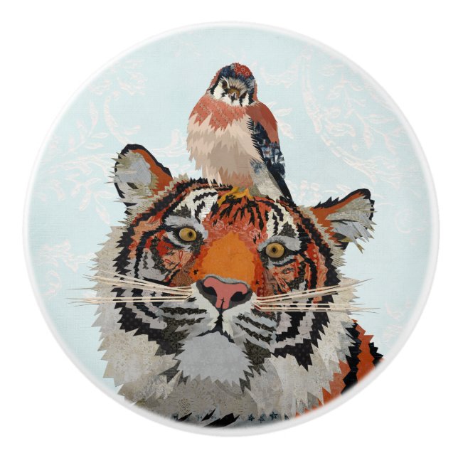 TIGER AND HAWK CERAMIC KNOB (Front)