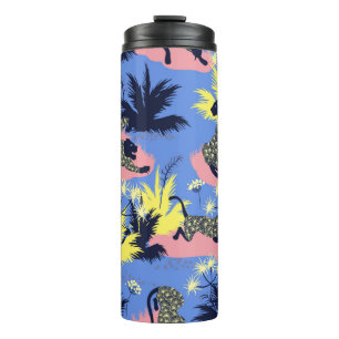 Tiger and leopard pattern geometric style design thermal tumbler