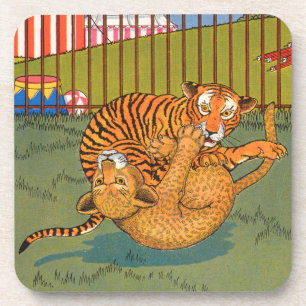 tiger and leopard wrestling coaster