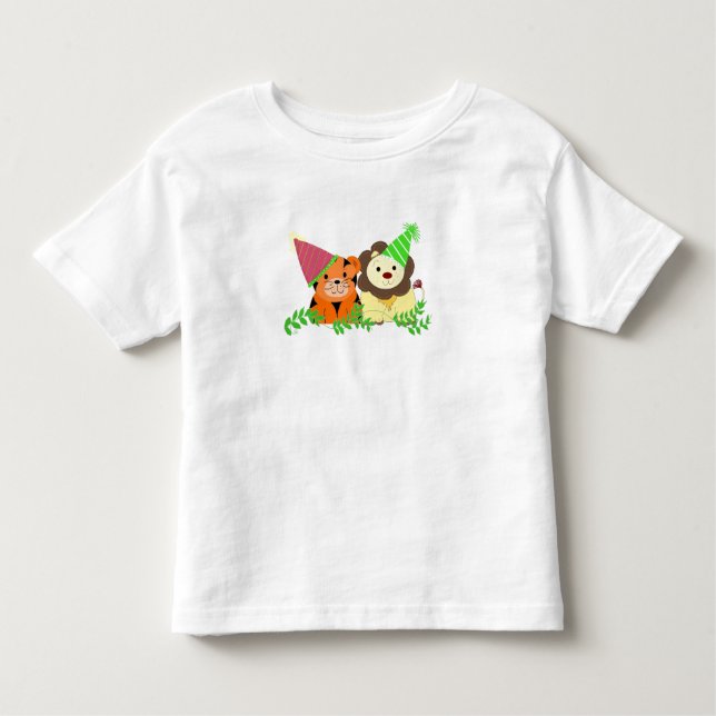 Tiger and Lion Party Animals Toddler T-Shirt (Front)