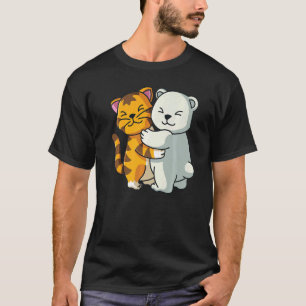 Tiger And Polar Bear Cute Zoo Animals Hugging T-Shirt