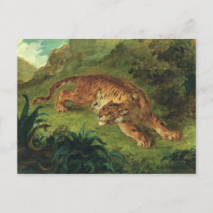Tiger and Snake, 1858 Postcard