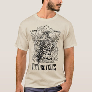 Tiger and snake. Speedway Motorcycle Biker club T-Shirt