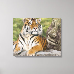 Tiger and the Buddha Canvas Print