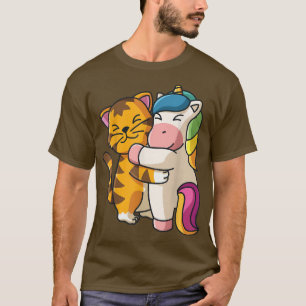 Tiger and Unicorn Cute Zoo Animals Hugging T-Shirt