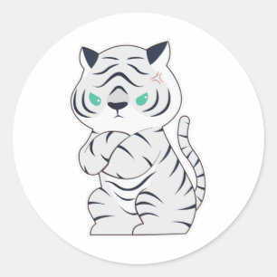 Tiger angry classic round sticker