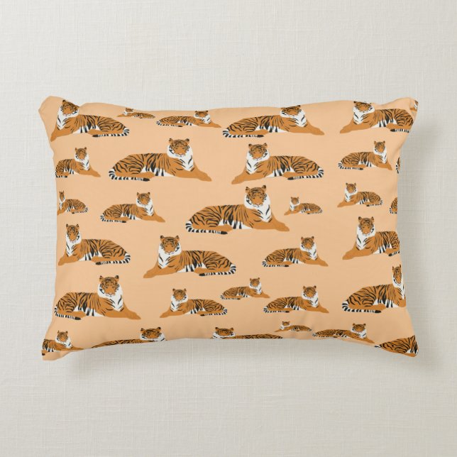 Tiger Animal Pattern Decorative Cushion (Front)