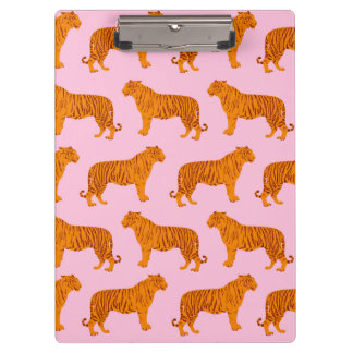 Tiger Animal Pink Modern Clipboard