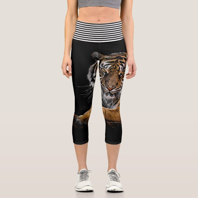 Tiger animal spirit capri leggings (Front)