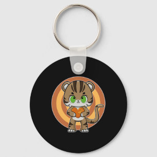 Tiger Anime Cat Leukaemia Awareness Key Ring