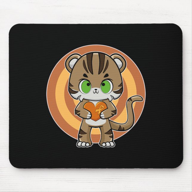 Tiger Anime Cat Leukaemia Awareness  Mouse Pad (Front)