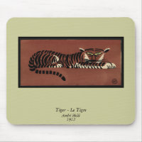 Tiger - Antiquarian, Colourful Book Illustration