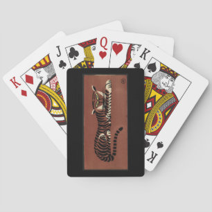 Tiger - Antiquarian, Colourful Book Illustration Playing Cards