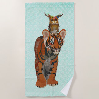 TIGER & ANTLER OWL BEACH TOWEL
