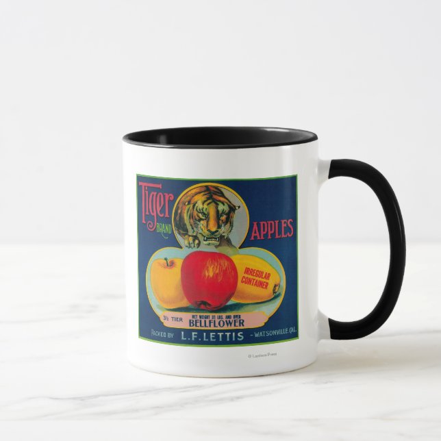 Tiger Apple Crate LabelWatsonville, CA Mug (Right)