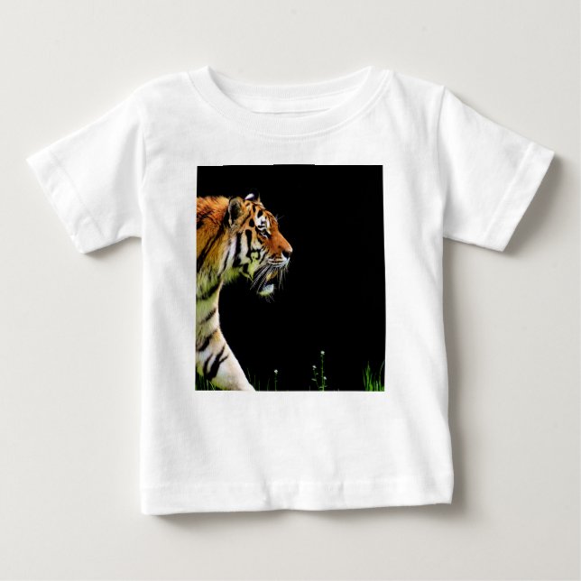 Tiger Approaching - Wild Animal Artwork Baby T-Shirt (Front)