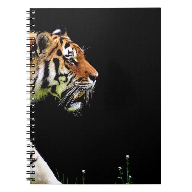Tiger Approaching - Wild Animal Artwork Spiral Notebook (Front)