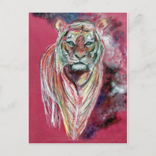 Tiger art print , animal popart by T J Conway Postcard
