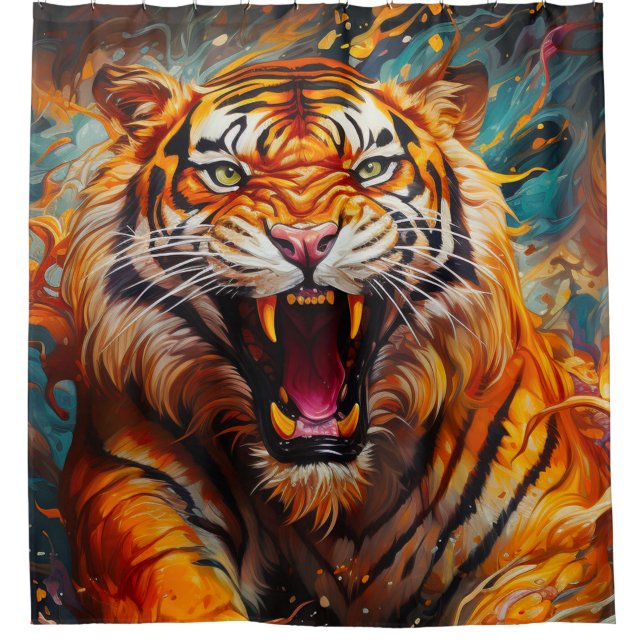 Tiger Art Shower Curtain (Front)