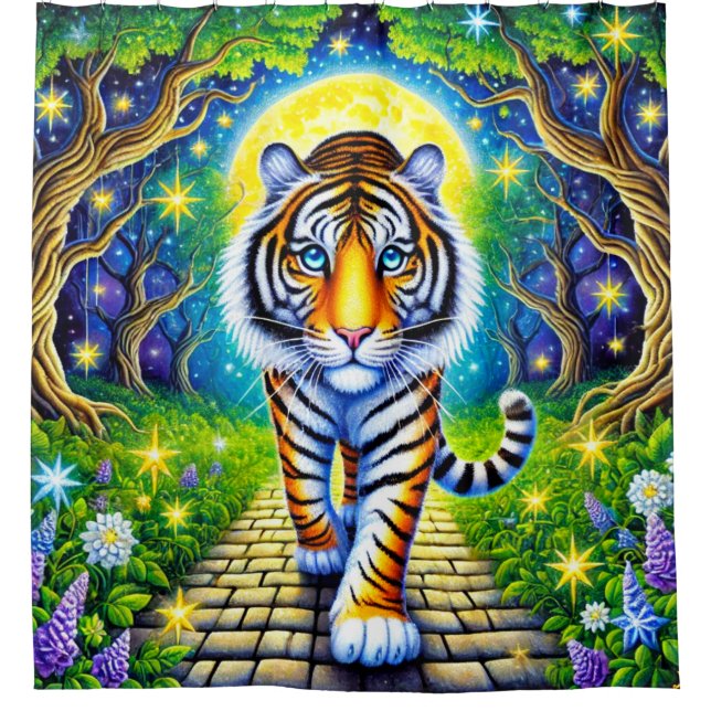 Tiger Art Shower Curtain (Front)