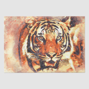 Tiger Artistic Watercolor Decoupage Tissue Paper