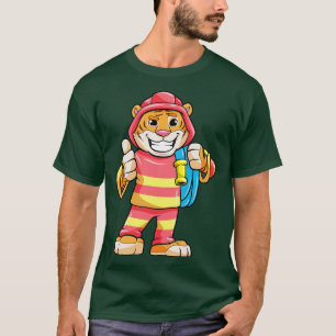 Tiger as a firefighter with a hose T-Shirt