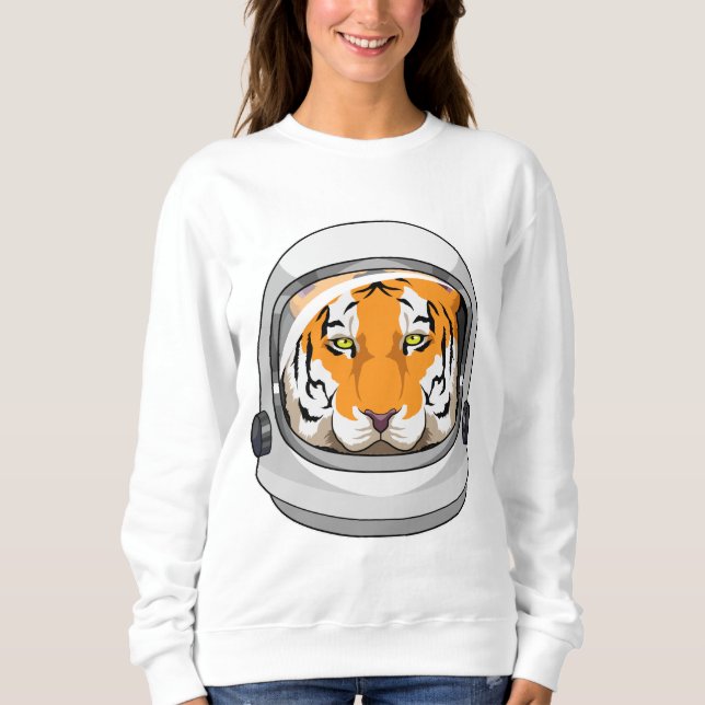 Tiger as Astronaut with Helmet Sweatshirt (Front)