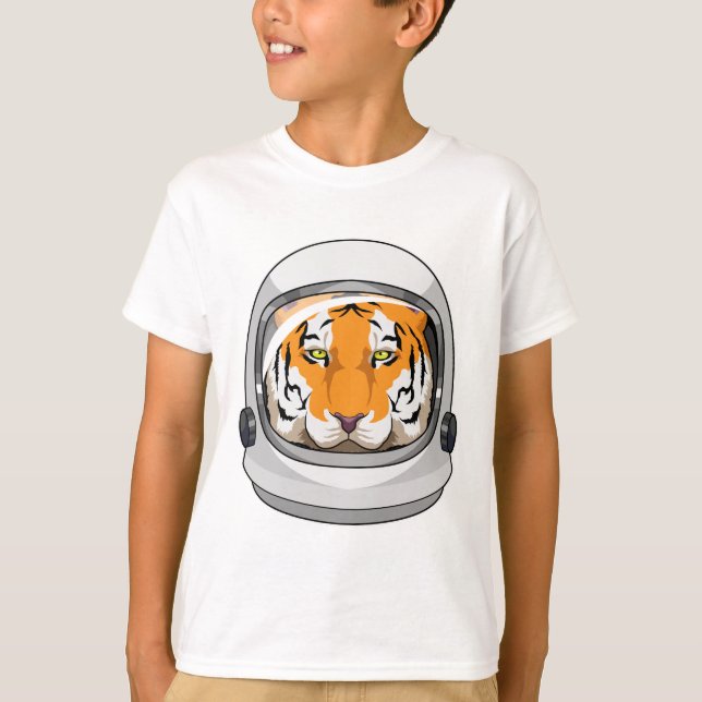 Tiger as Astronaut with Helmet T-Shirt (Front)