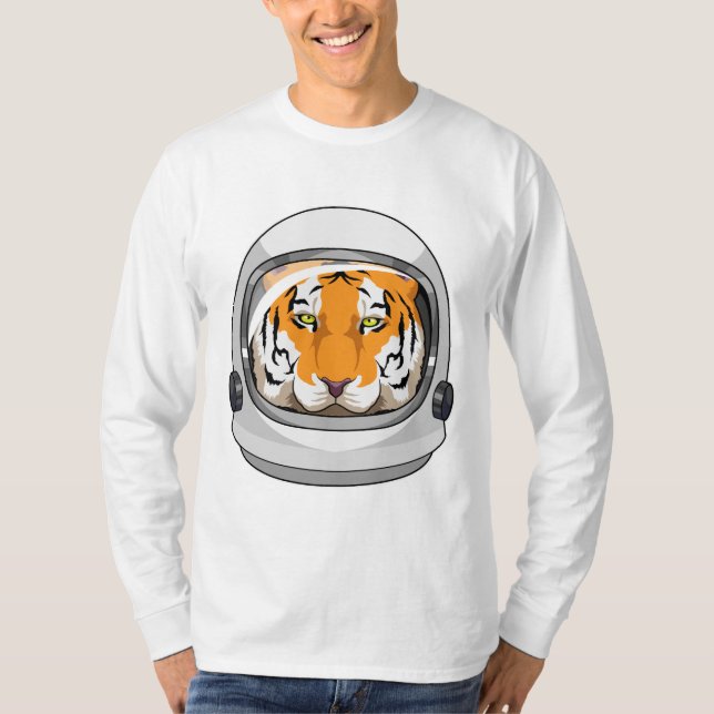 Tiger as Astronaut with Helmet T-Shirt (Front)
