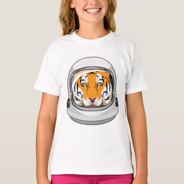 Tiger as Astronaut with Helmet T-Shirt (Front)