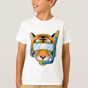 Tiger as Diver with Snorkel T-Shirt