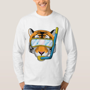 Tiger as Diver with Snorkel T-Shirt