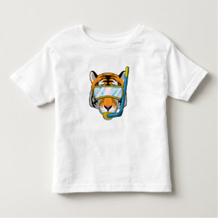 Tiger as Diver with Snorkel Toddler T-Shirt