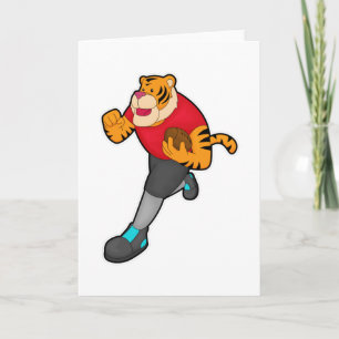 Tiger as Football player with Football Card