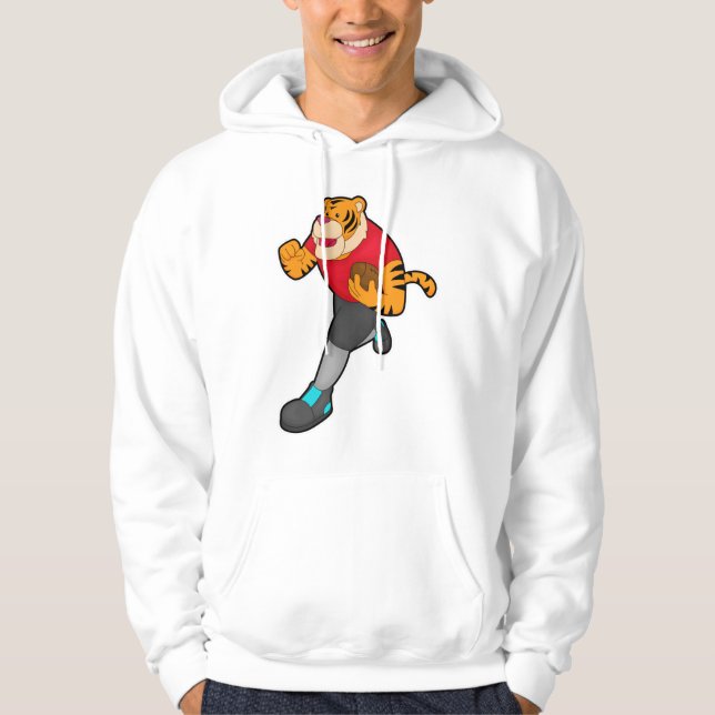 Tiger as Football player with Football Hoodie (Front)