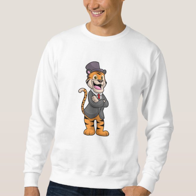 Tiger as Groom with Jacket & Hat Sweatshirt (Front)