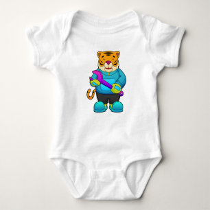 Tiger as Mechanic with Wrench Baby Bodysuit