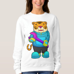 Tiger as Mechanic with Wrench Sweatshirt