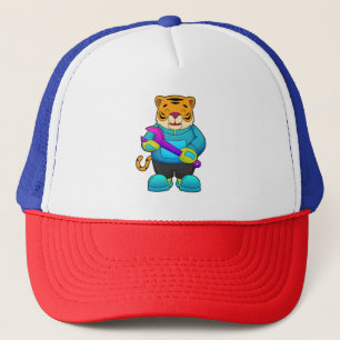 Tiger as Mechanic with Wrench Trucker Hat