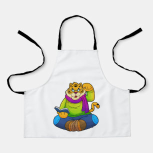 Tiger as Nerd with Book Apron