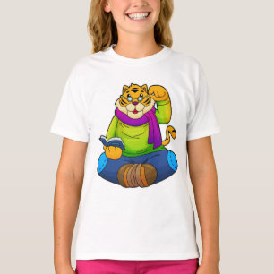 Tiger as Nerd with Book T-Shirt