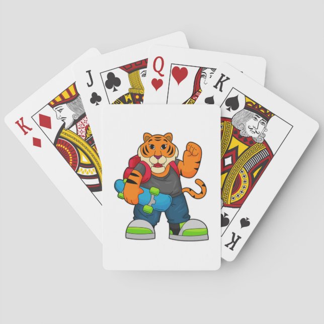 Tiger as Skater with Skateboard Playing Cards (Back)