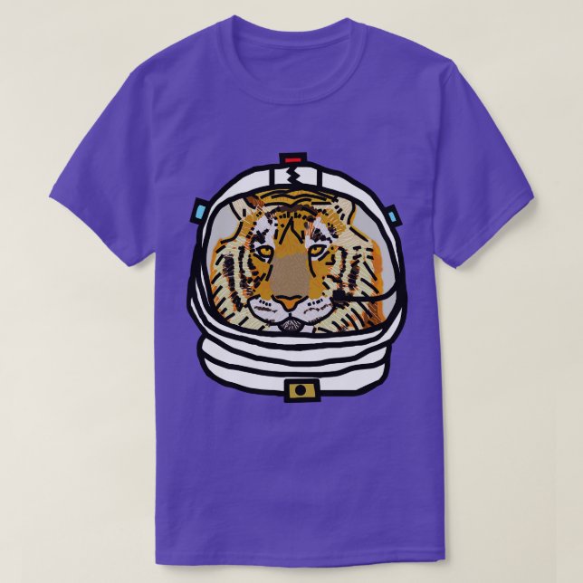 Tiger Astronaut Funny Animals in Space T-Shirt (Design Front)
