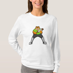 Tiger at Cricket with Cricket bat T-Shirt